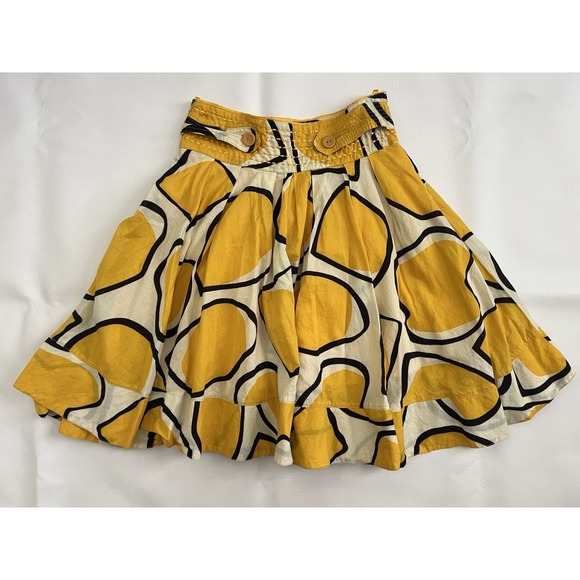 Forever 21 Y2K Vintage Geometric Yellow Skirt Size Small Festival Retro Festival - Picture 1 of 9